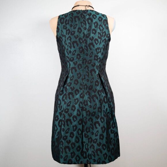 Ann Taylor LOFT Petite Leopard Jacquard Flare Dress - Picture 10 of 12